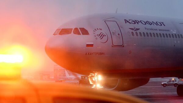 Un avion de la compagnie aérienne Aeroflot à l'aéroport de Moscou-Cheremetievo - Sputnik Afrique
