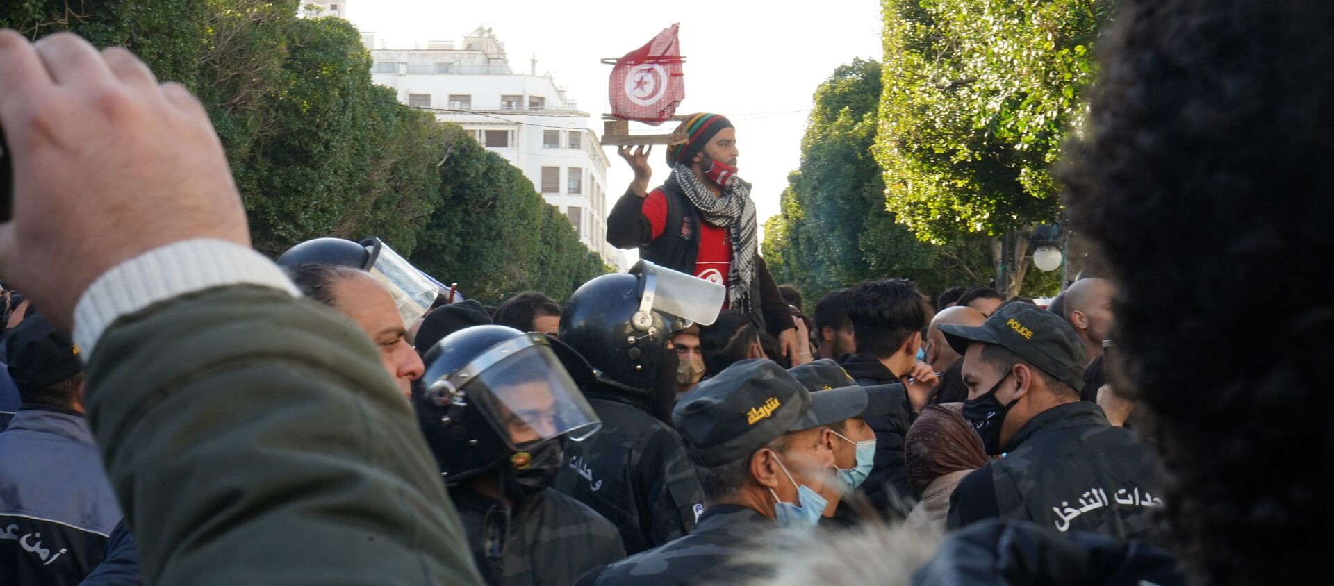 Manifestation à Tunis - Sputnik Afrique, 1920, 20.01.2021