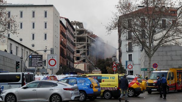 Les lieux de l'explosion à Madrid, le 20 janvier - Sputnik Afrique