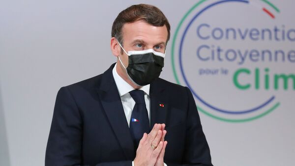Emmanuel Macron devant la Convention citoyenne pour le climat (CCC), le 14 décembre 2020 - Sputnik Afrique