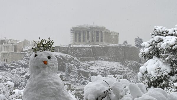 Athènes sous la neige  - Sputnik Afrique