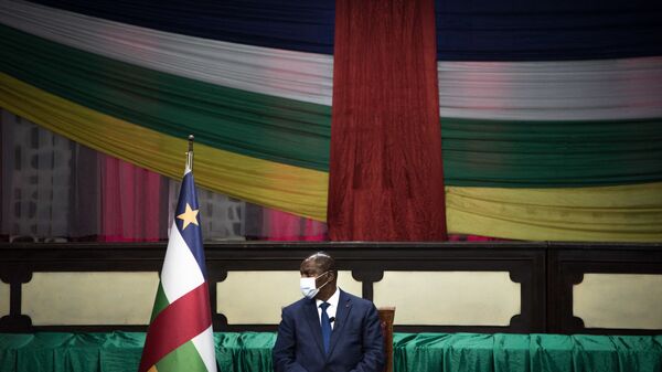 Faustin-Archange Touadéra, président centrafricain à Bangui, février 2021 - Sputnik Afrique