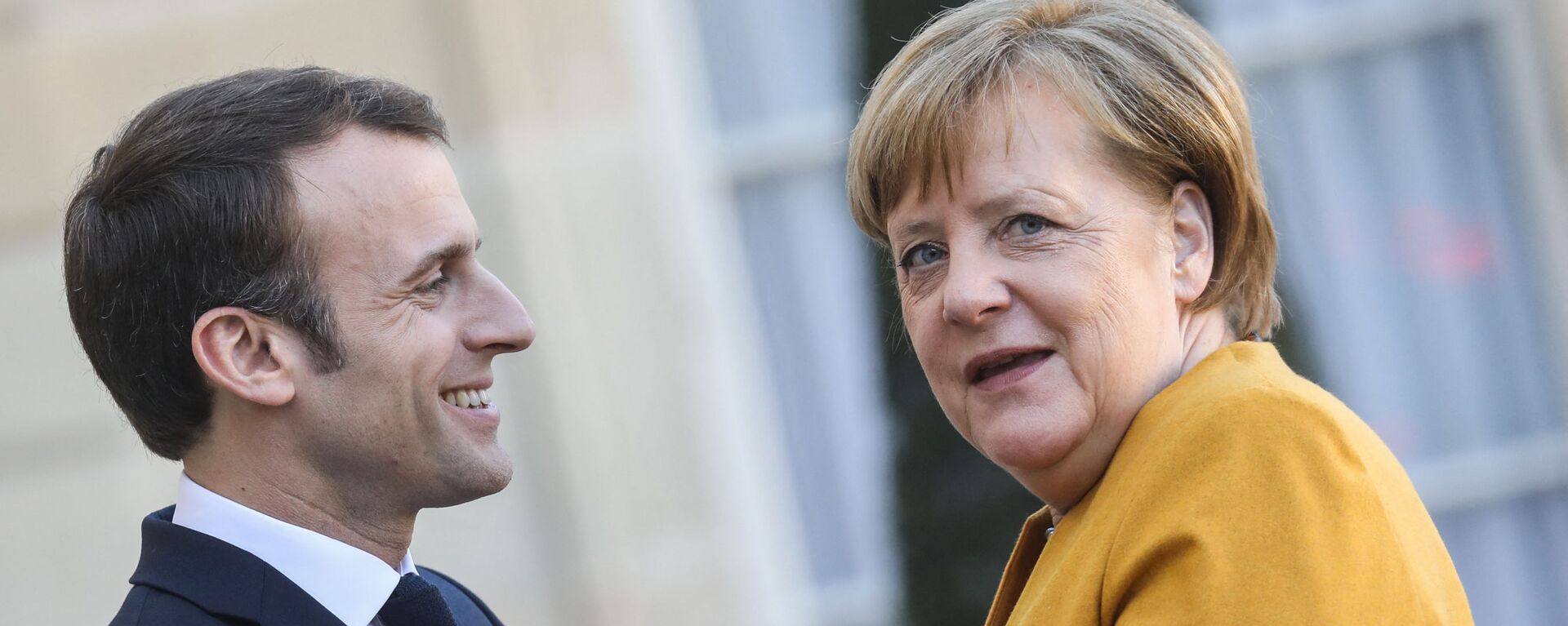 Emmanuel Macron accueille Angela Merkel à l’֤Élysée, 27 février 2019 - Sputnik Afrique, 1920, 05.06.2021