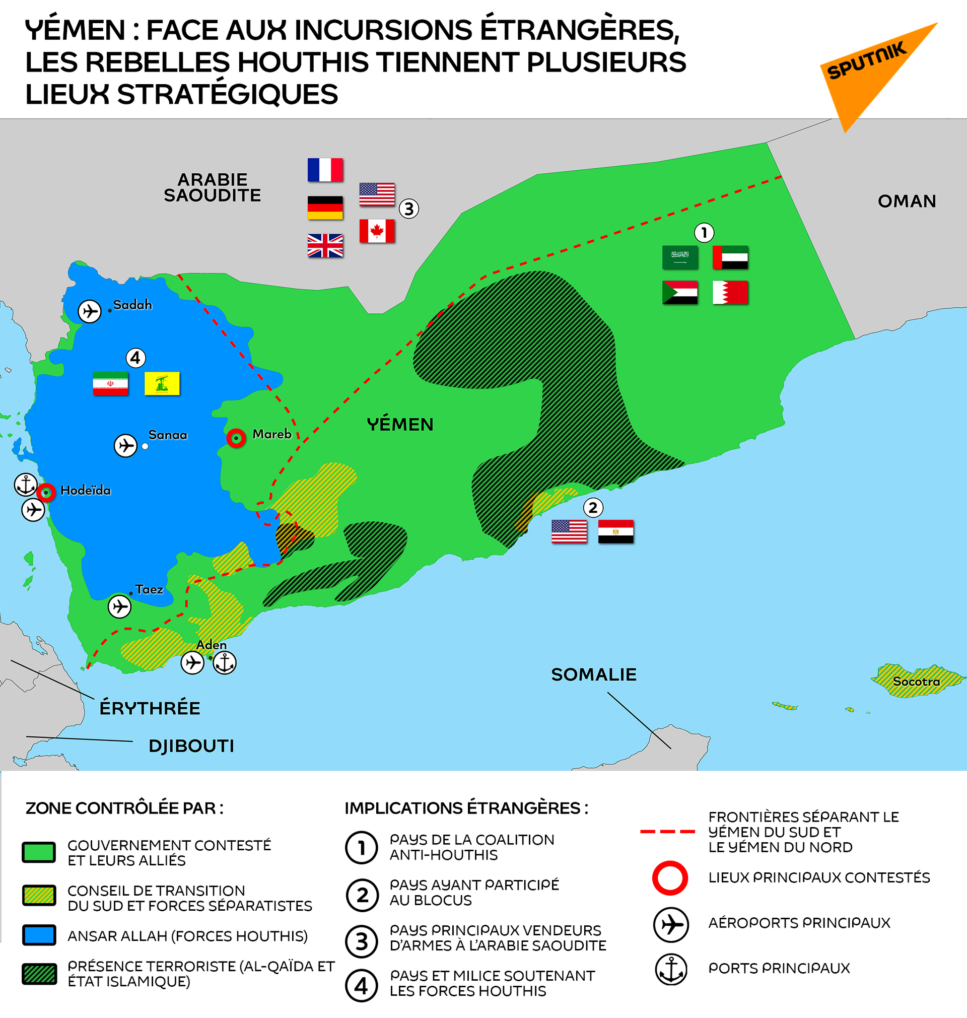 Les Houthis, Al-Qaïda et Daech de mèche au Yémen? Une réalité «exagérée» par Riyad pour légitimer sa guerre  - Sputnik Afrique, 1920, 02.04.2021