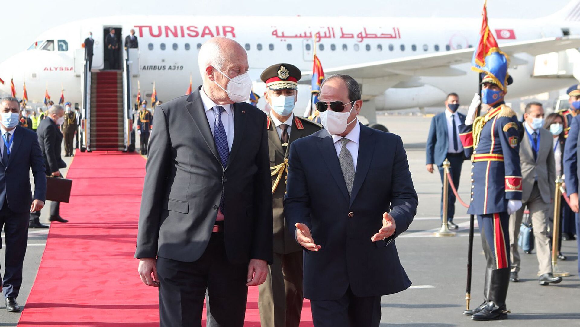 Le Président tunisien Kaïs Saïed et le Président égyptien Abdel Fatah al-Sissi au Caire, le 9 avril 2021 - Sputnik Afrique, 1920, 16.04.2021