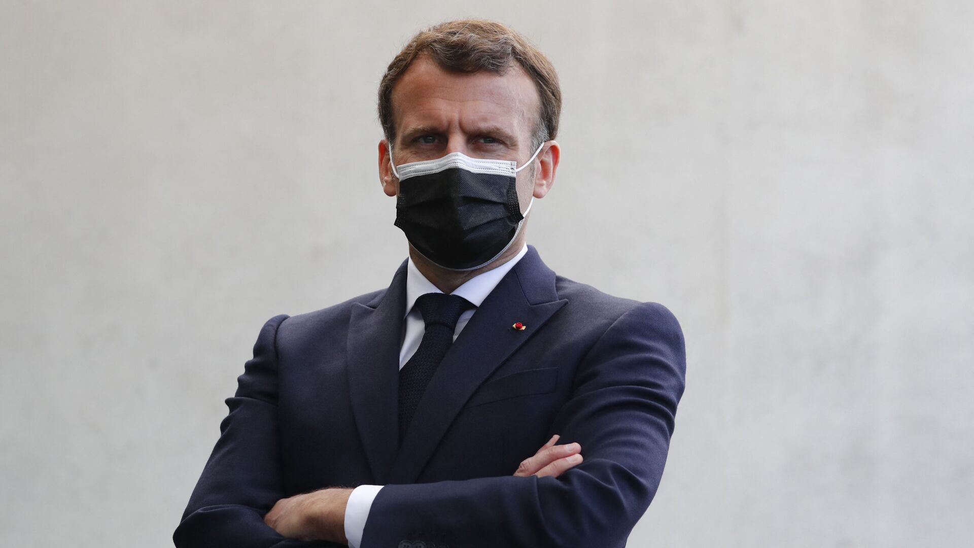 Le Président de la République française Emmanuel Macron lors d'un déplacement au commissariat de police de Montpellier, le 19 avril 2021 - Sputnik Afrique, 1920, 19.04.2021