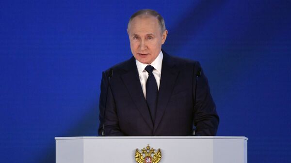 Vladimir Poutine s'adresse à l'Assemblée fédérale, le 21 avril 2021 - Sputnik Afrique