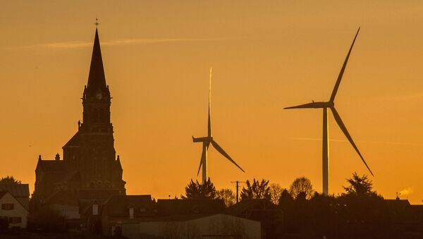 Des éoliennes à Leury, dans le nord de la France, Novembre 2016. (PHILIPPE HUGUEN / AFP) - Sputnik Afrique