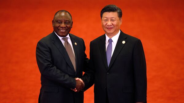 Xi Jinping et Cyril Ramaphosa en 2018 à Pékin - Sputnik Afrique