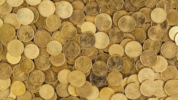 Pièces jaunes. Centimes d'euro. Images d'illustration - Sputnik Afrique