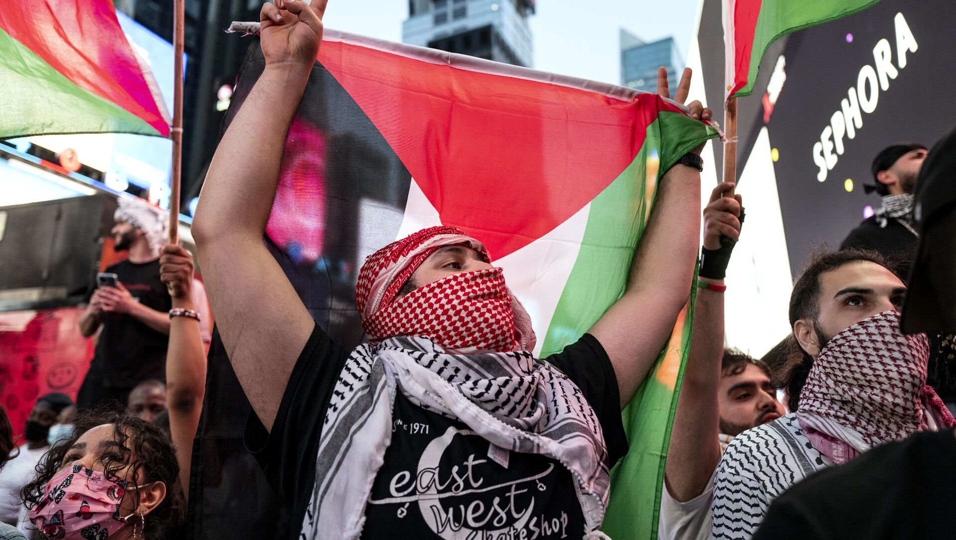 Une manifestation pro-palestinienne à New York le 20 mai 2021 - Sputnik Afrique, 1920, 21.05.2021
