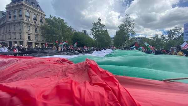 Une manifestation en soutien au peuple palestinien se tient à Paris, 22 mai 2021 - Sputnik Afrique