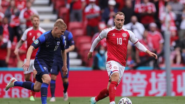 Christian Eriksen lors du match Danemark-Finlande à l'Euro 2020 - Sputnik Afrique