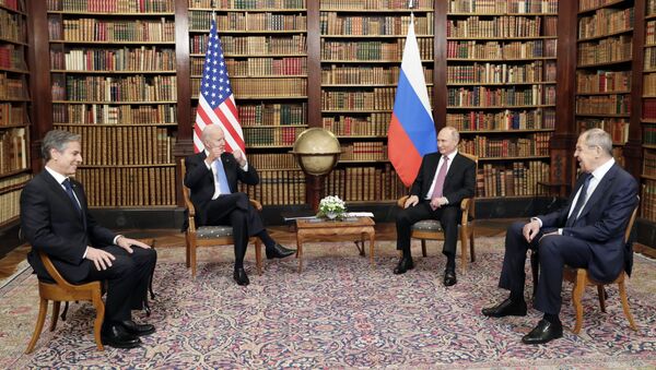 Poutine et Biden lors de leur rencontre à Genève, 16 juin 2021 - Sputnik Afrique