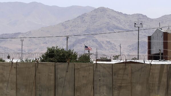 The flag of the United States flies over Bagram Air Base, in Afghanistan, Friday, June 25, 2021. - Sputnik Afrique