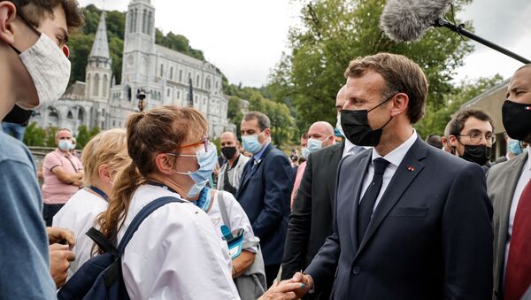 Emmanuel Macron à Lourdes, le 16 juillet 2021 - Sputnik Afrique