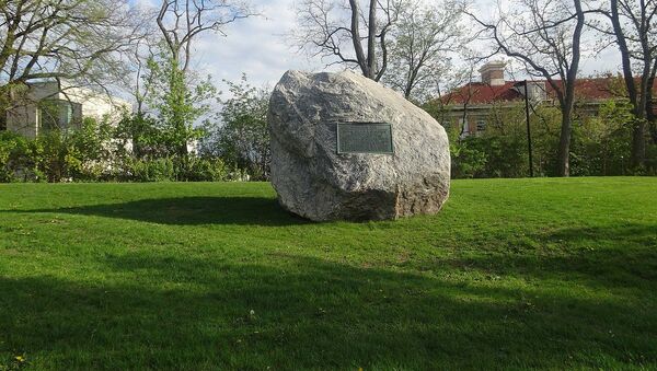 un rocher installé dans l’un des campus de l’université du Wisconsin à Madison - Sputnik Afrique