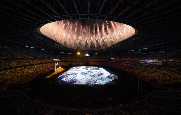 Feu d'artifice lors de la cérémonie d'ouverture des Jeux paralympiques 2020 à Tokyo. - Sputnik Afrique