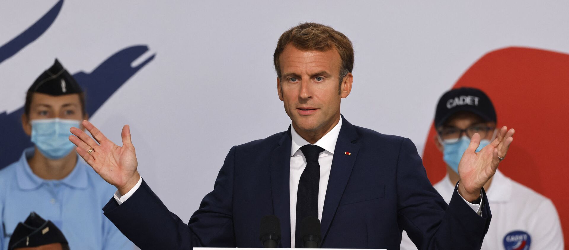 La Président de la République française Emmanuel Macron prononce le discours de clôture du Beauvau de la sécurité à Roubaix, le 12 septembre 2021 - Sputnik Afrique, 1920, 14.09.2021