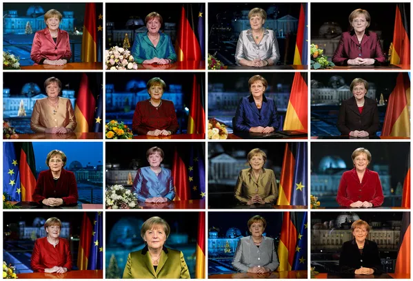 La carrière politique de Merkel a débuté en 1989 lorsqu’elle a rejoint le mouvement Demokratischer Aufbruch ("Renouveau démocratique"), dont est devenue secrétaire du président, Wolfgang Schnur. En août 1990, ce mouvement a fusionné avec l'Union chrétienne-démocrate d'Allemagne (CDU).Sur la photo: extraits des messages à l’occasion du Nouvel An d'Angela Merkel. La carrière politique de Merkel a débuté en 1989 lorsqu’elle a rejoint le mouvement Demokratischer Aufbruch ("Renouveau démocratique"), dont est devenue secrétaire du président, Wolfgang Schnur. En août 1990, ce mouvement a fusionné avec l'Union chrétienne-démocrate d'Allemagne (CDU).Sur la photo: extraits des messages à l’occasion du Nouvel An d'Angela Merkel. - Sputnik Afrique