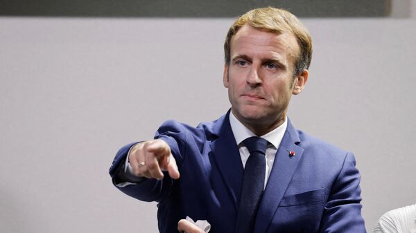 Emmanuel Macron lors du sommet France Afrique 2021 à Montpellier - Sputnik Afrique