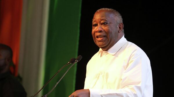 Laurent Gbagbo lors de son allocution en marge du congrès au Sofitel Hôtel Ivoire d’Abidjan; le 17 octobre 2021 - Sputnik Afrique