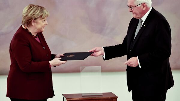 Angela Merkel et Frank-Walter Steinmeier, le 26 octobre 2021 - Sputnik Afrique