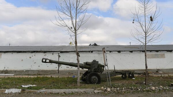 Un canon arménien endommagé au Haut-Karabakh (photo d'archives) - Sputnik Afrique