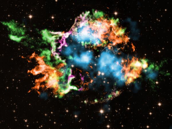 Vestige de Cassiopée A, supernova de la constellation de Cassiopée. L’image a été prise par l’observatoire spatial de rayons X Chandra de la NASA. - Sputnik Afrique