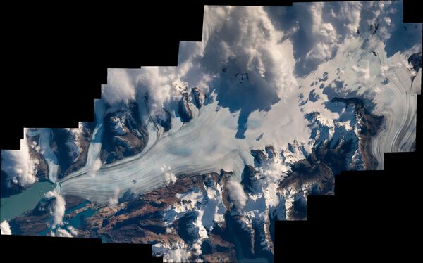 Une image du glacier Upsala en Patagonie, en Amérique du Sud, prise par l’astronaute de l’ESA Thomas Pesquet depuis l’ISS. - Sputnik Afrique