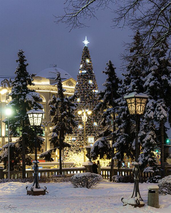 Atmosphère digne d’un conte de Noël au square Ilinsky près de la place Rouge - Sputnik Afrique