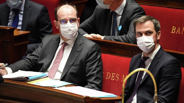 Jean Castex et Olivier Véran à l'Assemblée nationale (archive photo) - Sputnik Afrique