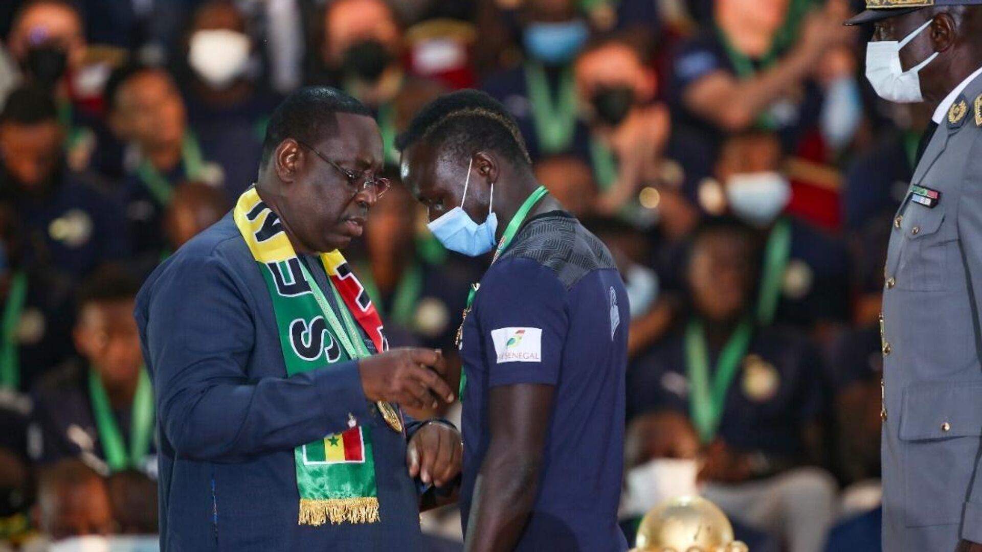 Les Lions du Sénégal reçu par le Président Macky Sall le 8 février 2022 au siège de la Présidence© Cheikh Diallo - Sputnik Afrique, 1920, 09.02.2022