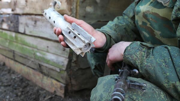 Un obus utilisé dans la zone de conflit de Donbass, image d'illustration - Sputnik Afrique