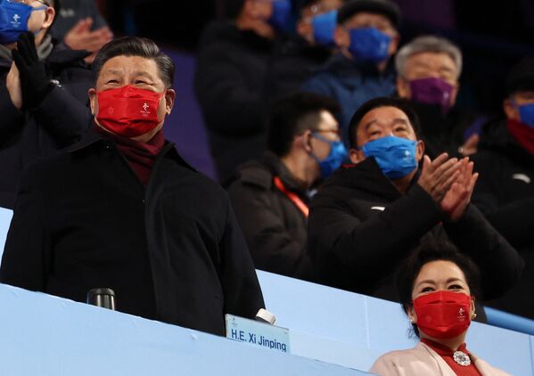 Le Président de la République populaire de Chine, Xi Jinping, lors de la cérémonie de clôture des XXIVe Jeux olympiques d’hiver à Pékin. - Sputnik Afrique