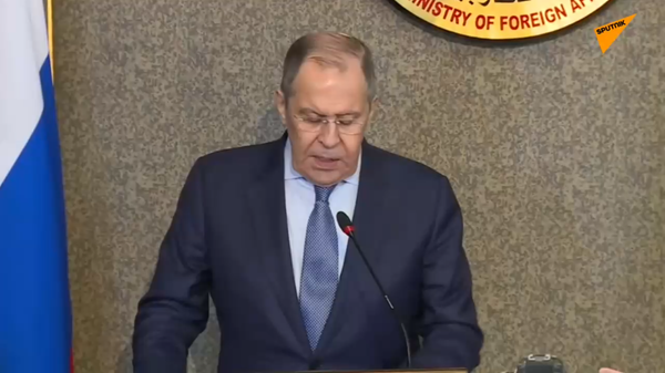 Lavrov à la conférence de presse conjointe des ministres des Affaires étrangères de Russie et d'Égypte - Sputnik Afrique