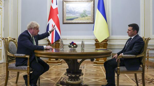 Visite du Premier ministre britannique Boris Johnson à Kiev - Sputnik Afrique