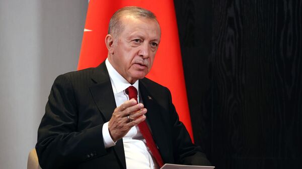  Le Président turc Recep Tayyip Erdogan lors du sommet de l'OSC, le 16 septembre 2022 - Sputnik Afrique