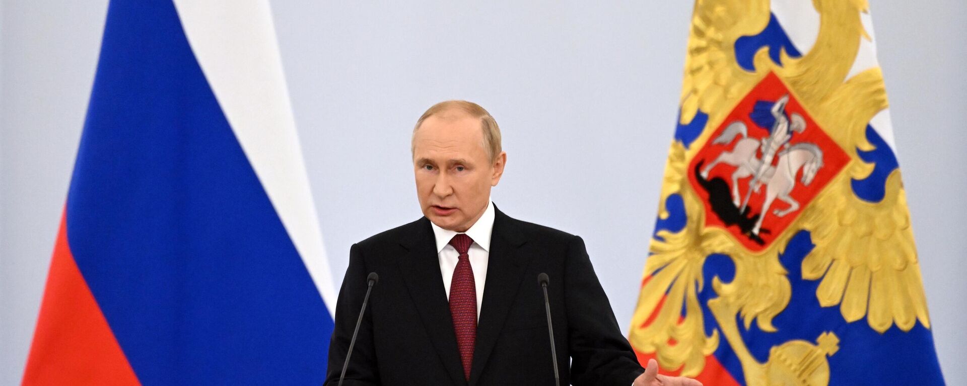 Vladimir Poutine lors de son discours sur sur le rattachement des nouveaux territoires, le 30 septembre 2022 - Sputnik Afrique, 1920, 30.09.2022