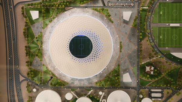 Une maquette du stade Al-Thumama au Qatar (archive photo) - Sputnik Afrique
