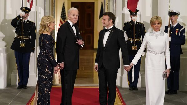 Emmanuel et Brigitte Macron aux États-Unis - Sputnik Afrique