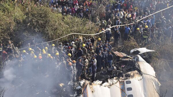 Lieu du crash de l'avion ATR-72 au Népal, le 15 janvier 2023 - Sputnik Afrique