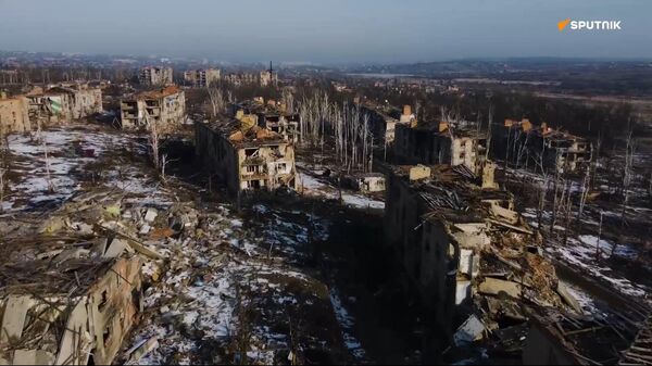 Artiomovsk depuis les airs: vue actuelle de la ville filmée par un drone