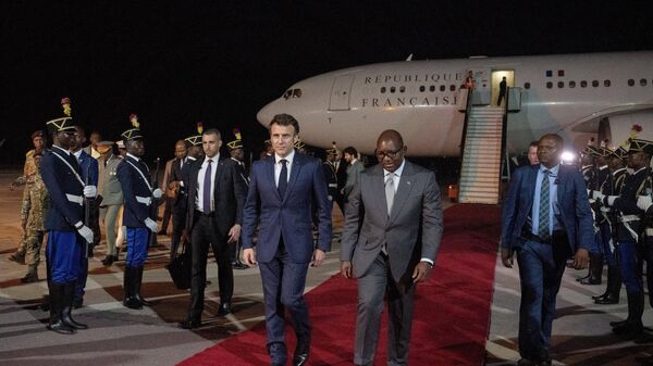 Le Premier ministre de la RDC, Jean-Michel Sama Lukonde Kyenge, rencontre le Président français à Kinshasa, le 4 mars 2023 - Sputnik Afrique