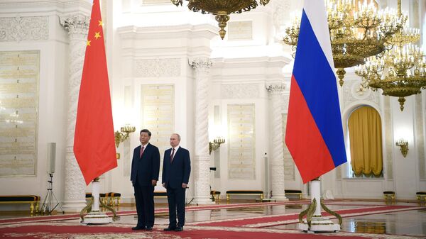 Cérémonie de la rencontre officielle entre Vladimir Poutine et Xi Jinping au Kremlin, 21 mars 2023 - Sputnik Afrique