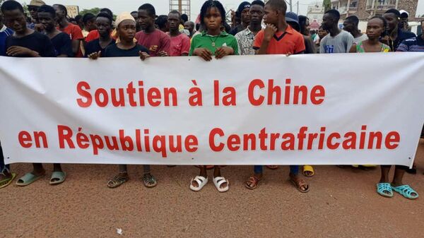 Manifestation de soutien à la Chine et la Russie à Bangui, en Centrafrique, le 22 mars 2023 - Sputnik Afrique