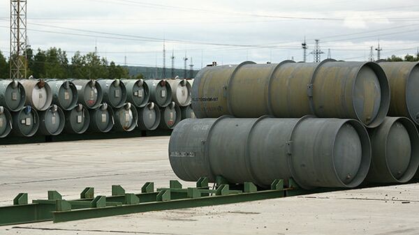 Barrels for depleted uranium hexafluoride, a compound used in the uranium enrichment process - Sputnik Africa