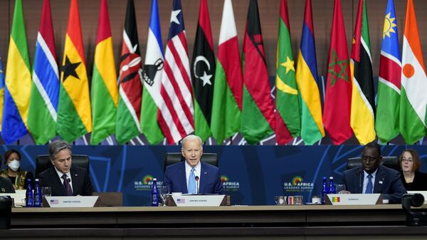 President Joe Biden speaks as he participates in the U.S.-Africa Summit Leaders Session on partnering on the African Union's Agenda 2063 - Sputnik Africa