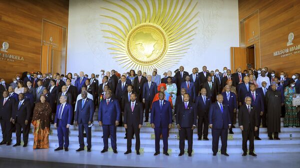 African heads of state gather for a group photograph at the 35th Ordinary Session of the African Union (AU) Assembly in Addis Ababa, Ethiopia, Saturday, Feb. 5, 2022. - Sputnik Africa