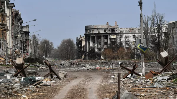 Le centre-ville d'Artiomovsk après des combats (archive photo) - Sputnik Afrique